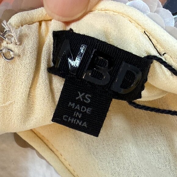 Sequin Dress Tan Cream Cocktail Semi Formal XS - Picture 4 of 11